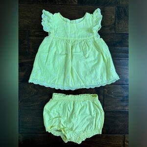 CAT & JACK | Toddler Girl Eyelet Bloomer Top & Bottom Set - 24 Months - Yellow